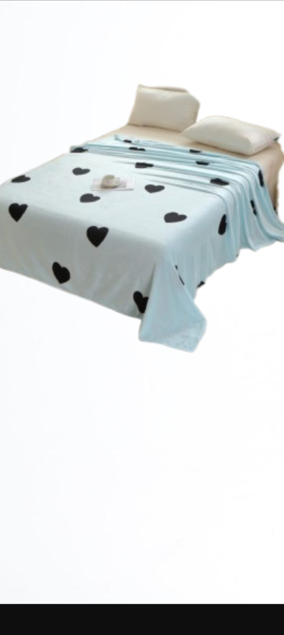 Patura Cocolino bleu inimi 200x230 cm - imagine 2