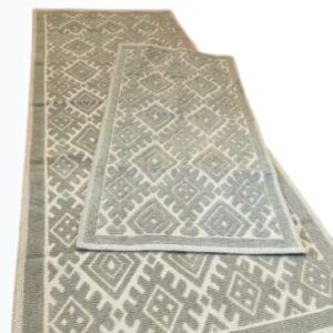 Set 2 covoare tesute doua fete romb 55x85 cm