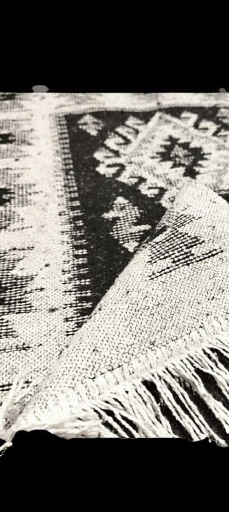 Covor traditional, tesut, doua fete 60x90 cm romb gri - imagine 4