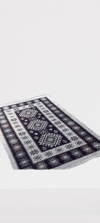 Covor traditional, tesut, doua fete 60x90 cm romb gri - imagine 6